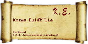 Kozma Eulália névjegykártya